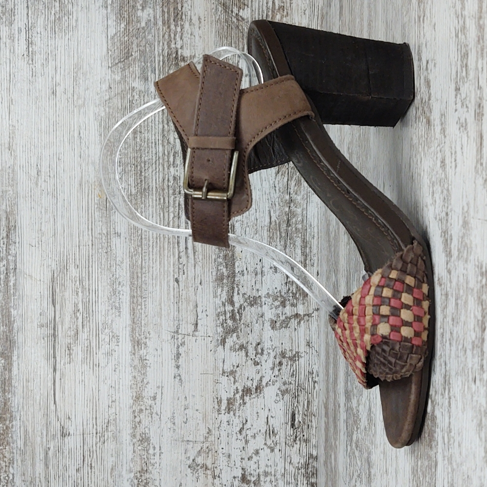 Naughty Monkey Woven Leather Heeled Sandals